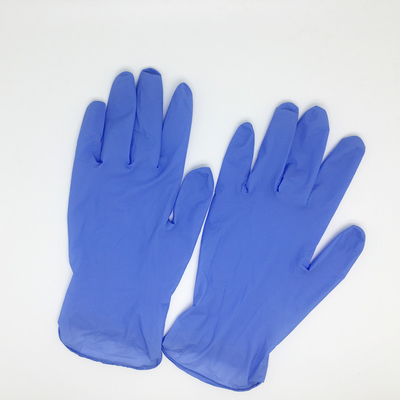 Medical Grade Disposable Protective Gloves / Nitrile Disposable Glove Customized