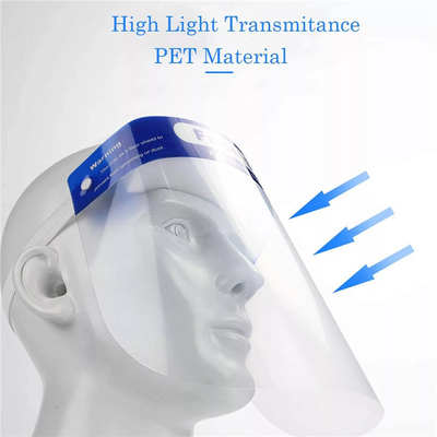 Clear Disposable Protective Face Shields Anti Vuris With Elastic Band Sponge