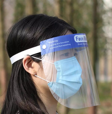Clear Disposable Protective Face Shields Anti Vuris With Elastic Band Sponge