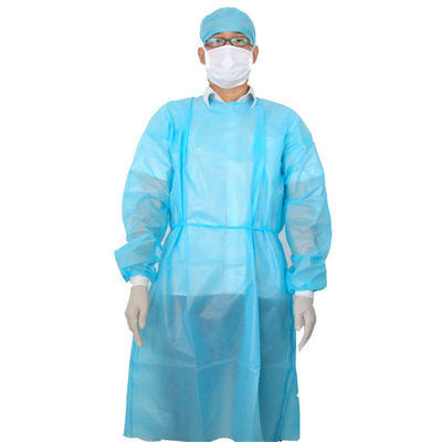 Medical Reinforced Disposable Isolation Gowns Protective Non Woven Elastic Cuff