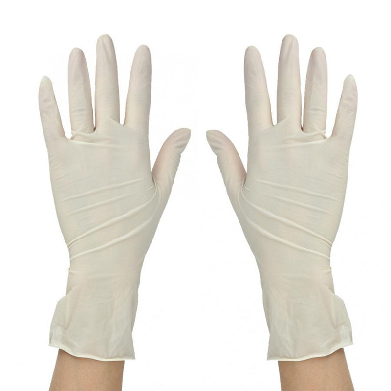 Non Slip Disposable Latex Examination Gloves , Disposable Rubber Gloves