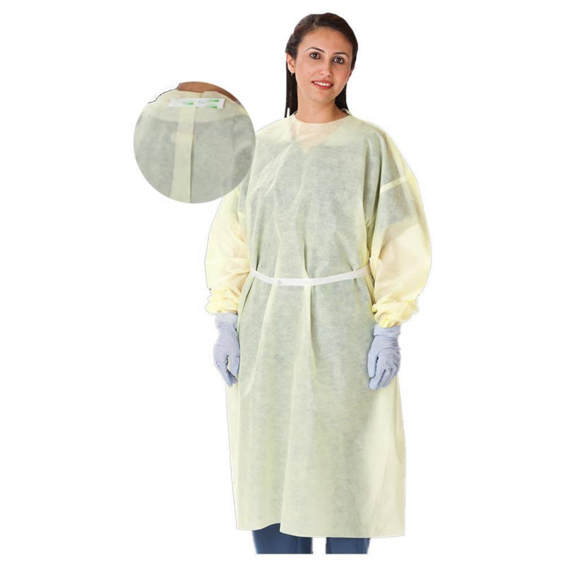 Medical Reinforced Disposable Isolation Gowns Protective Non Woven Elastic Cuff